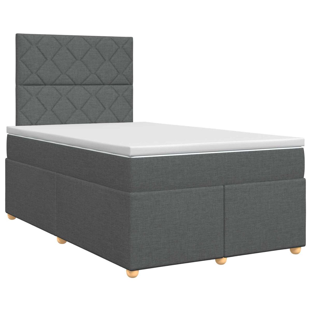 Lit boxspring avec matelas Gris foncé 120 x 190 cm Tissu