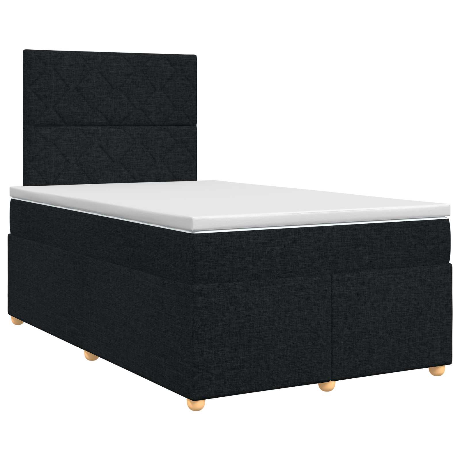 Lit boxspring avec matelas Noir 120 x 190 cm Tissu