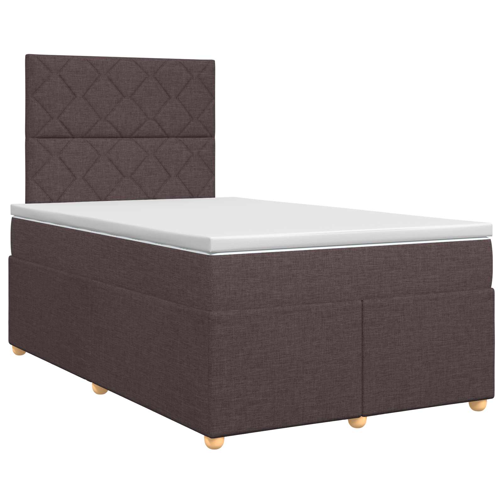 Lit boxspring avec matelas Marron foncé 120 x 190 cm Tissu