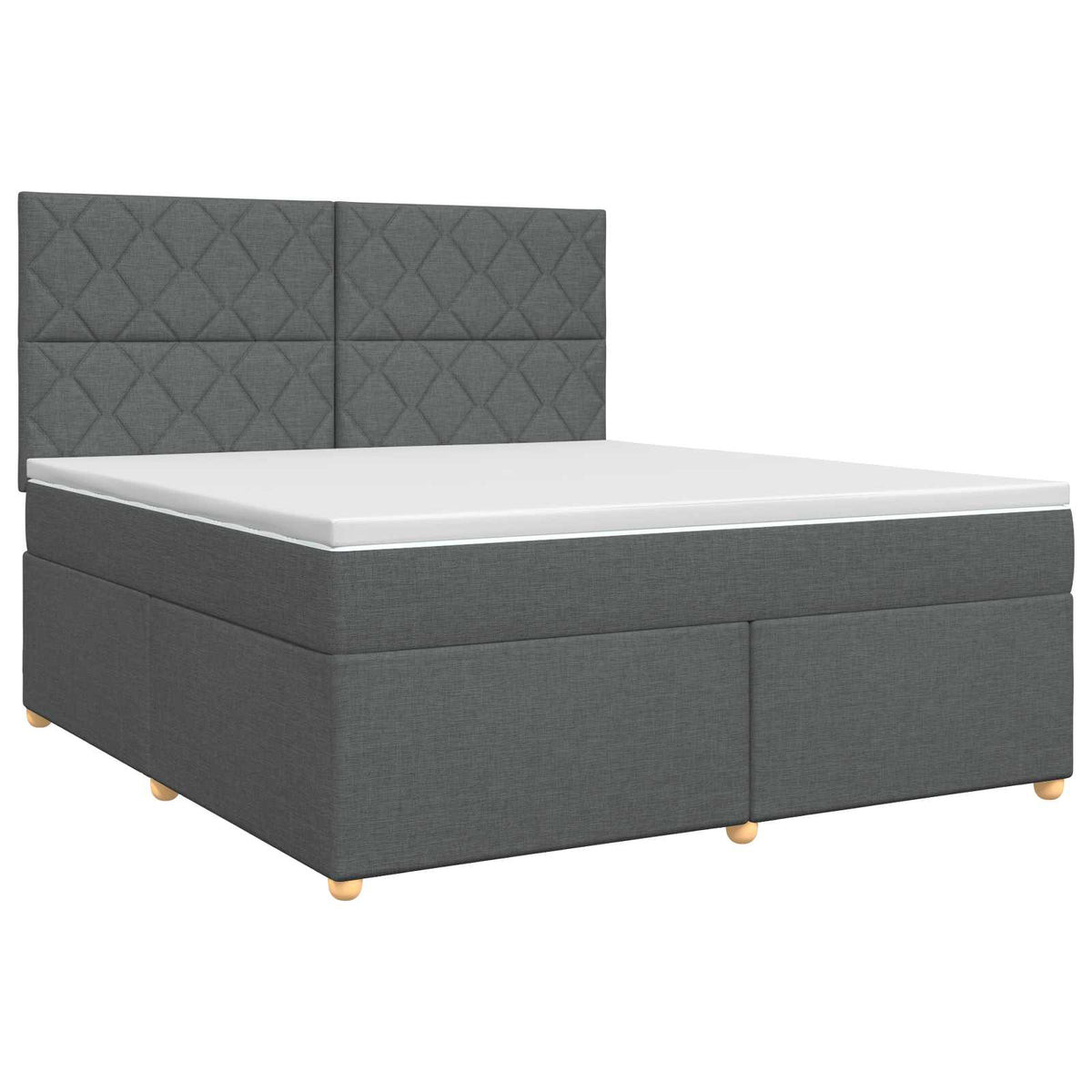 Lit boxspring avec matelas Gris foncé 140 x 190 cm Tissu