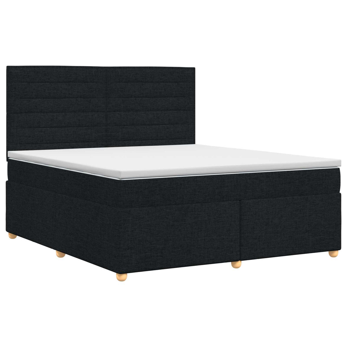 Lit boxspring avec matelas Noir 140 x 200 cm Tissu