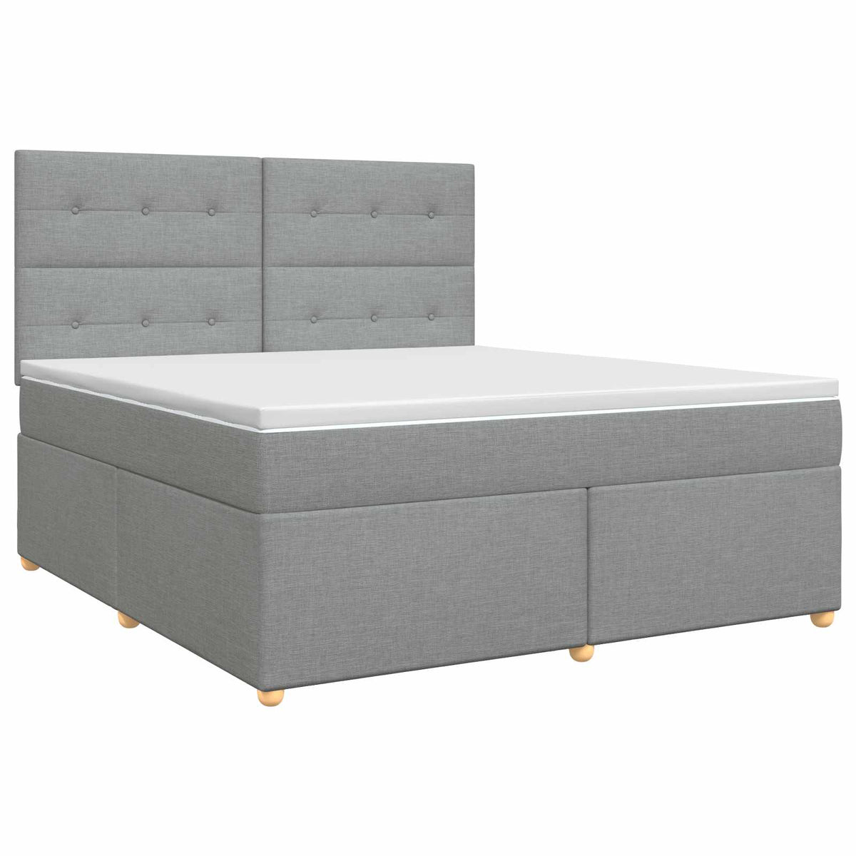 Lit boxspring avec matelas Gris clair 140 x 200 cm Tissu