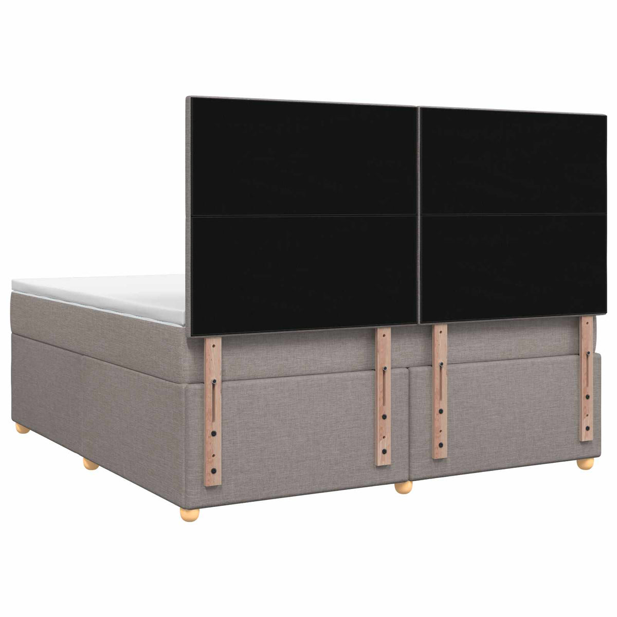 Lit boxspring avec matelas Taupe 140 x 200 cm Tissu