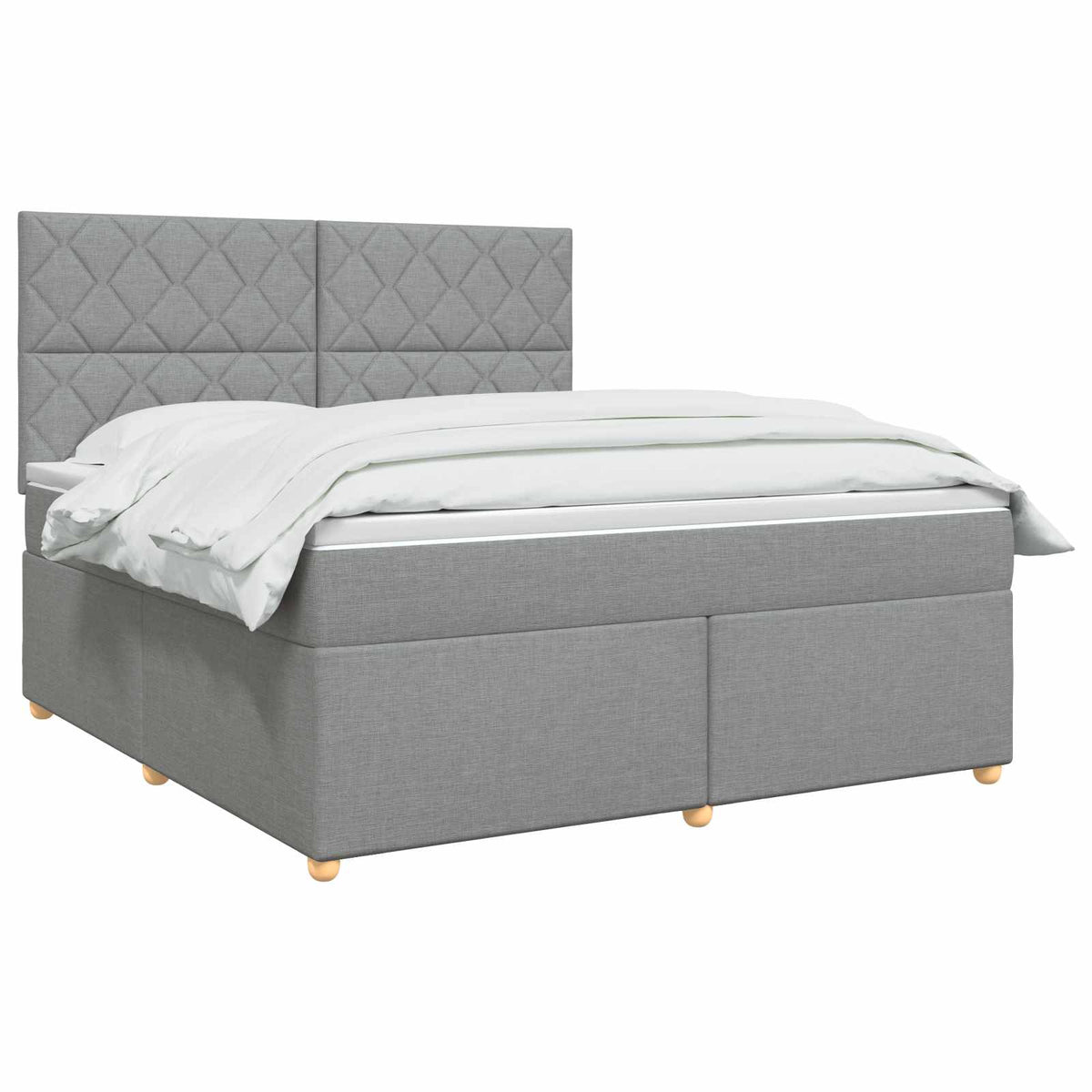 Lit boxspring avec matelas Gris clair 140 x 200 cm Tissu