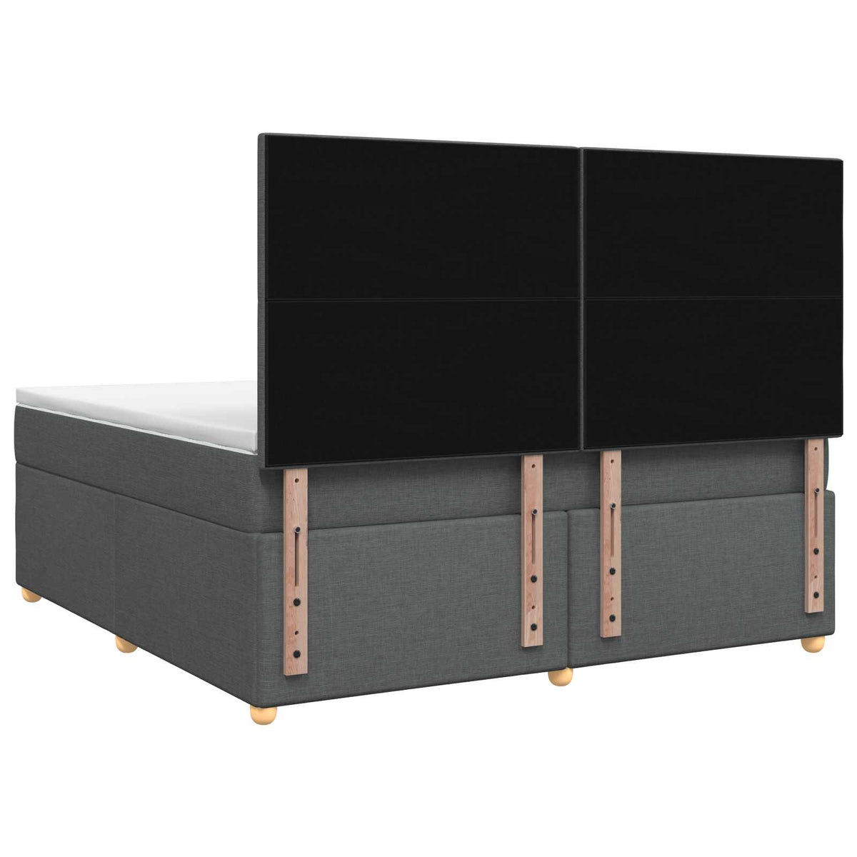Lit boxspring avec matelas Gris foncé 140 x 200 cm Tissu