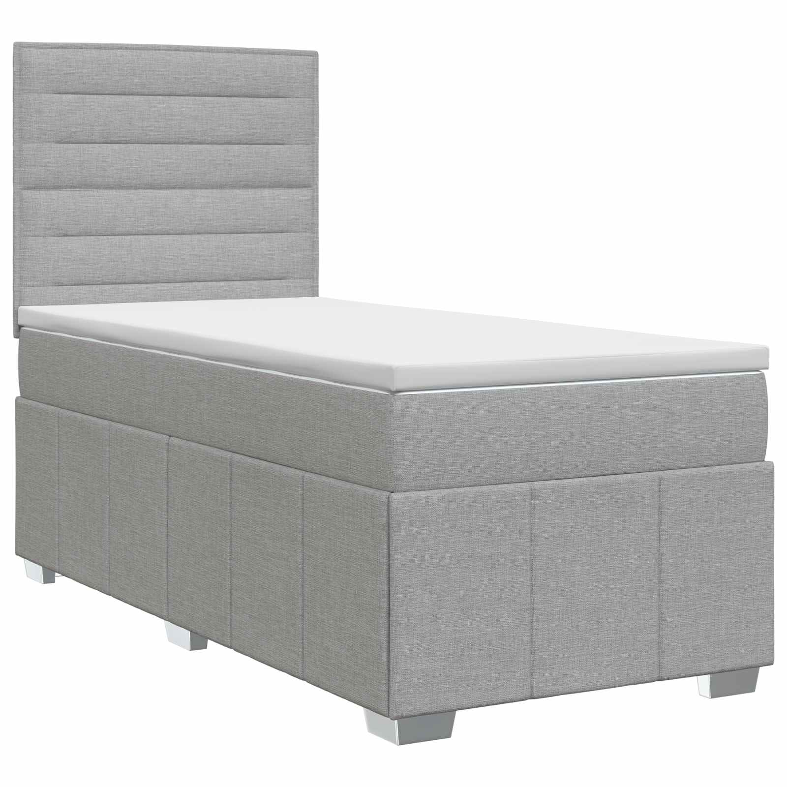 Lit boxspring avec matelas Gris clair 80 x 200 cm Tissu