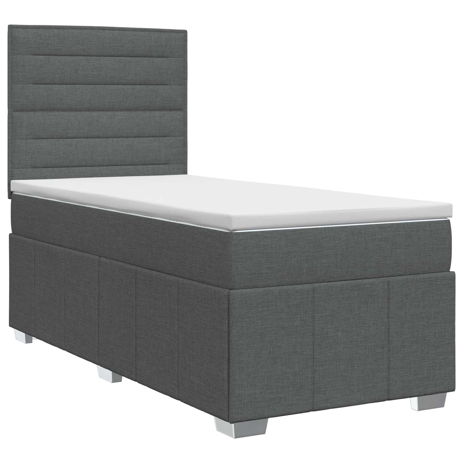 Lit boxspring avec matelas Gris foncé 80 x 200 cm Tissu