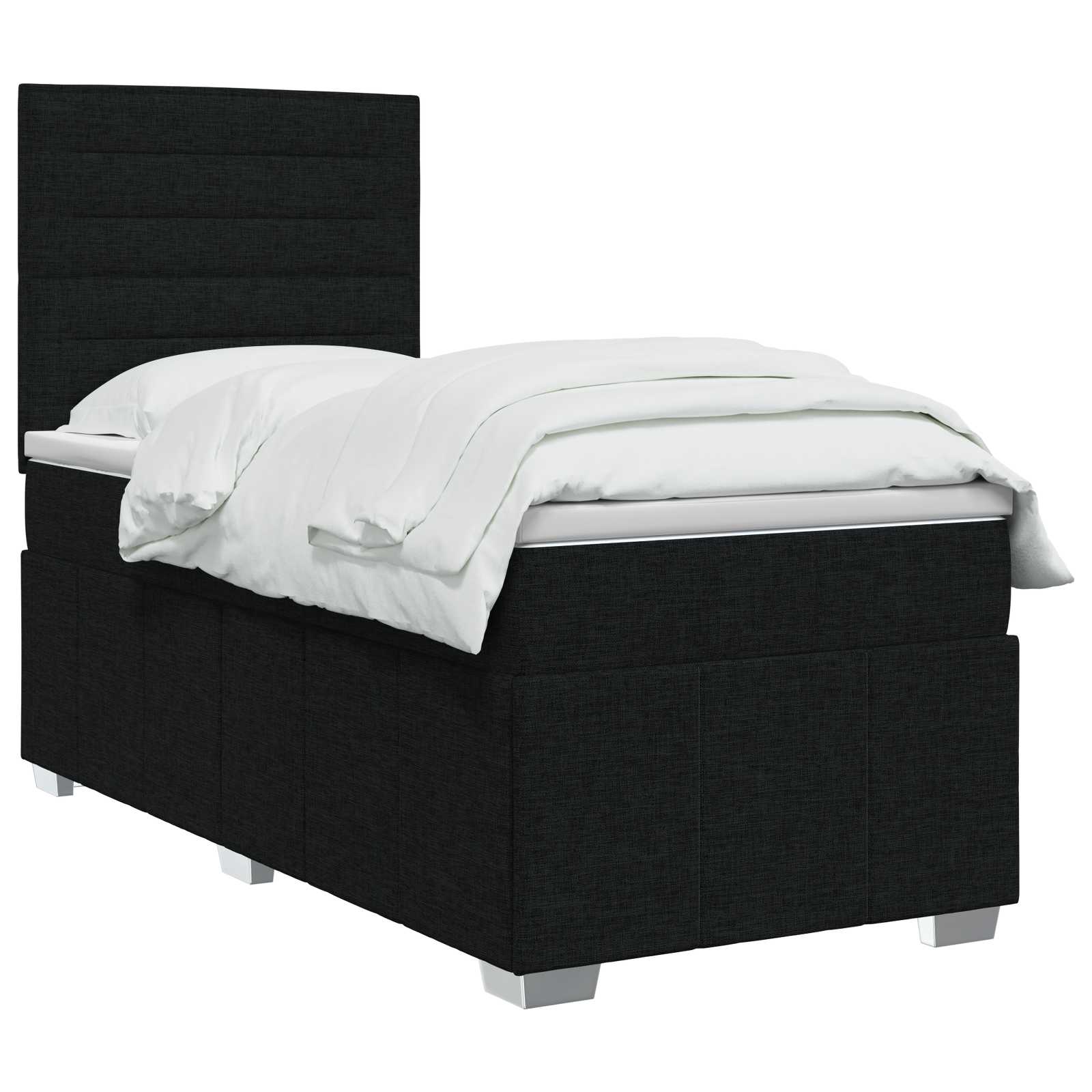 Lit boxspring avec matelas Noir 80 x 200 cm Tissu