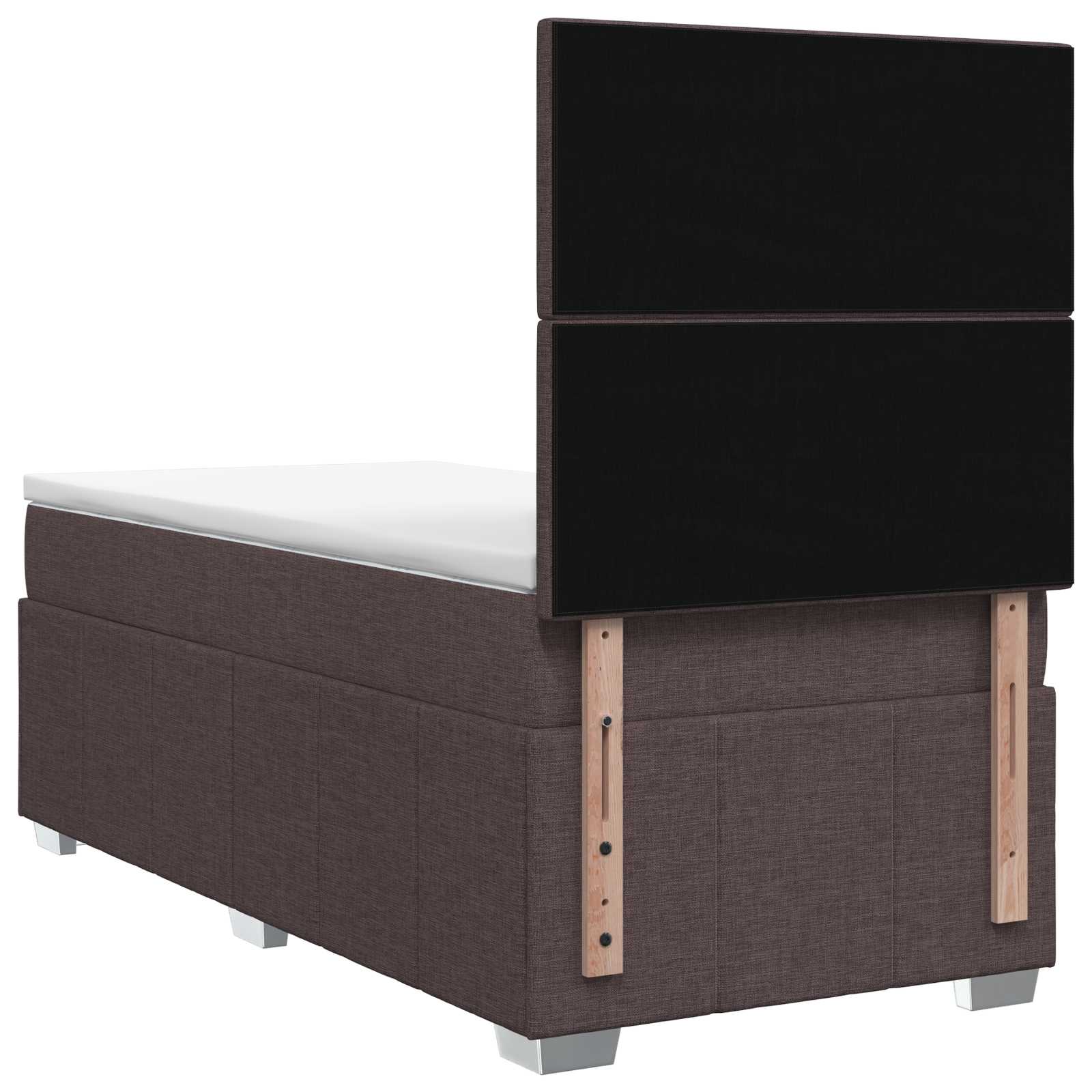 Lit boxspring avec matelas Marron foncé 90 x 200 cm Tissu