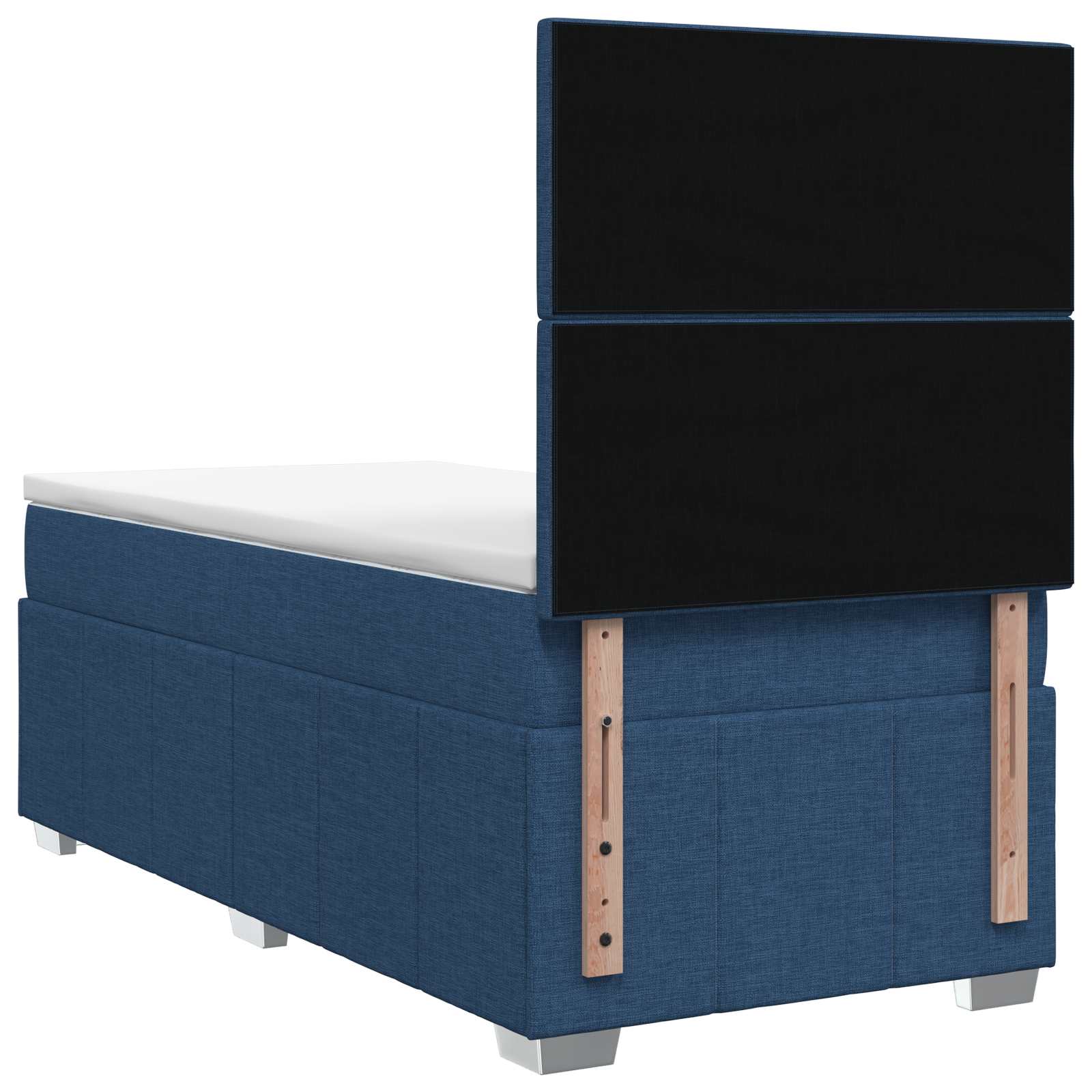 Lit boxspring avec matelas Bleu 90 x 200 cm Tissu