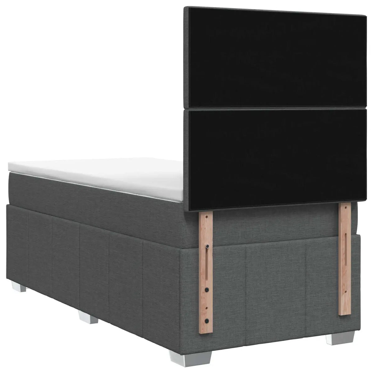 Lit boxspring avec matelas Gris foncé 90 x 200 cm Tissu - XIOS
