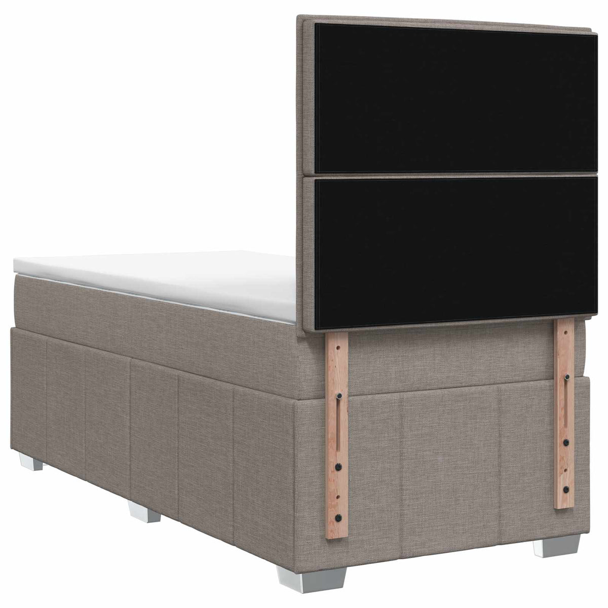 Lit boxspring avec matelas Taupe 100 x 200 cm Tissu