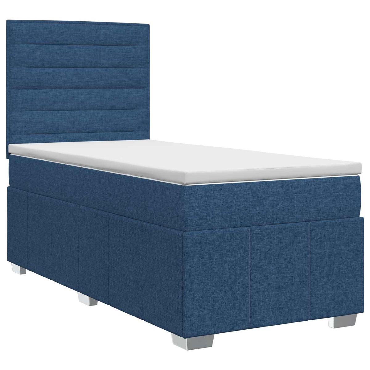 Lit boxspring avec matelas Bleu 100 x 200 cm Tissu