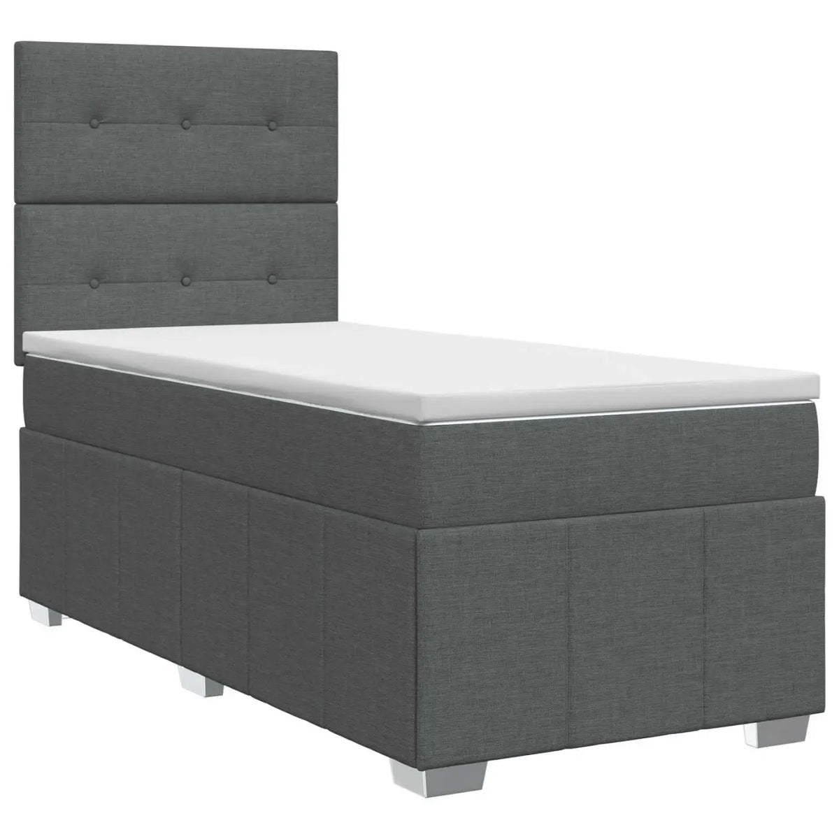 Lit boxspring avec matelas Gris foncé 100 x 200 cm Tissu - XIOS
