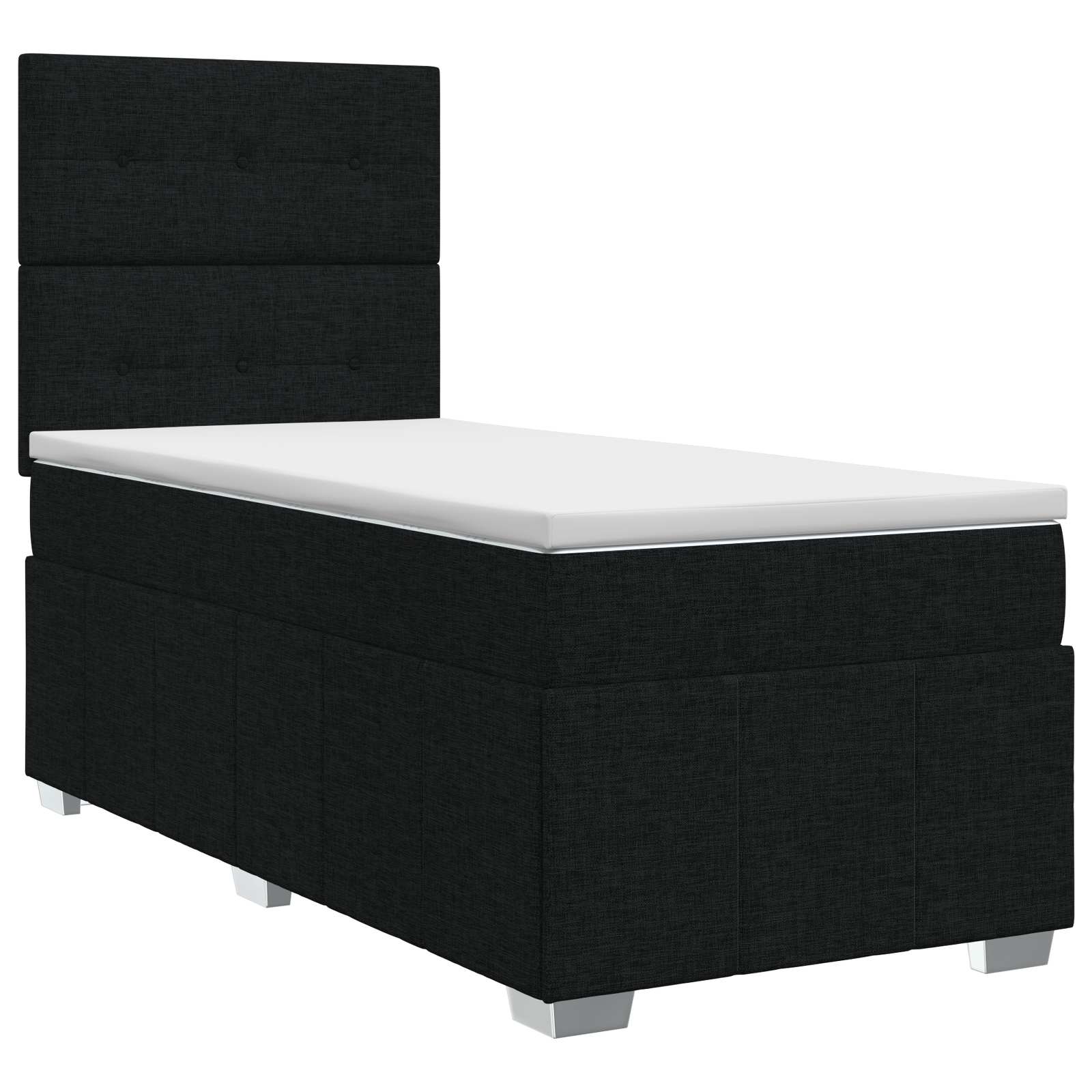 Lit boxspring avec matelas Noir 100 x 200 cm Tissu - XIOS