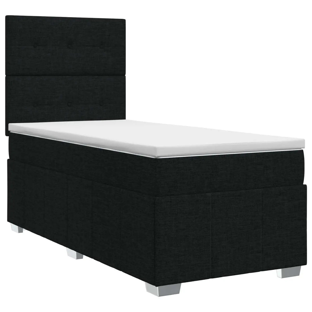 Lit boxspring avec matelas Noir 100 x 200 cm Tissu - XIOS