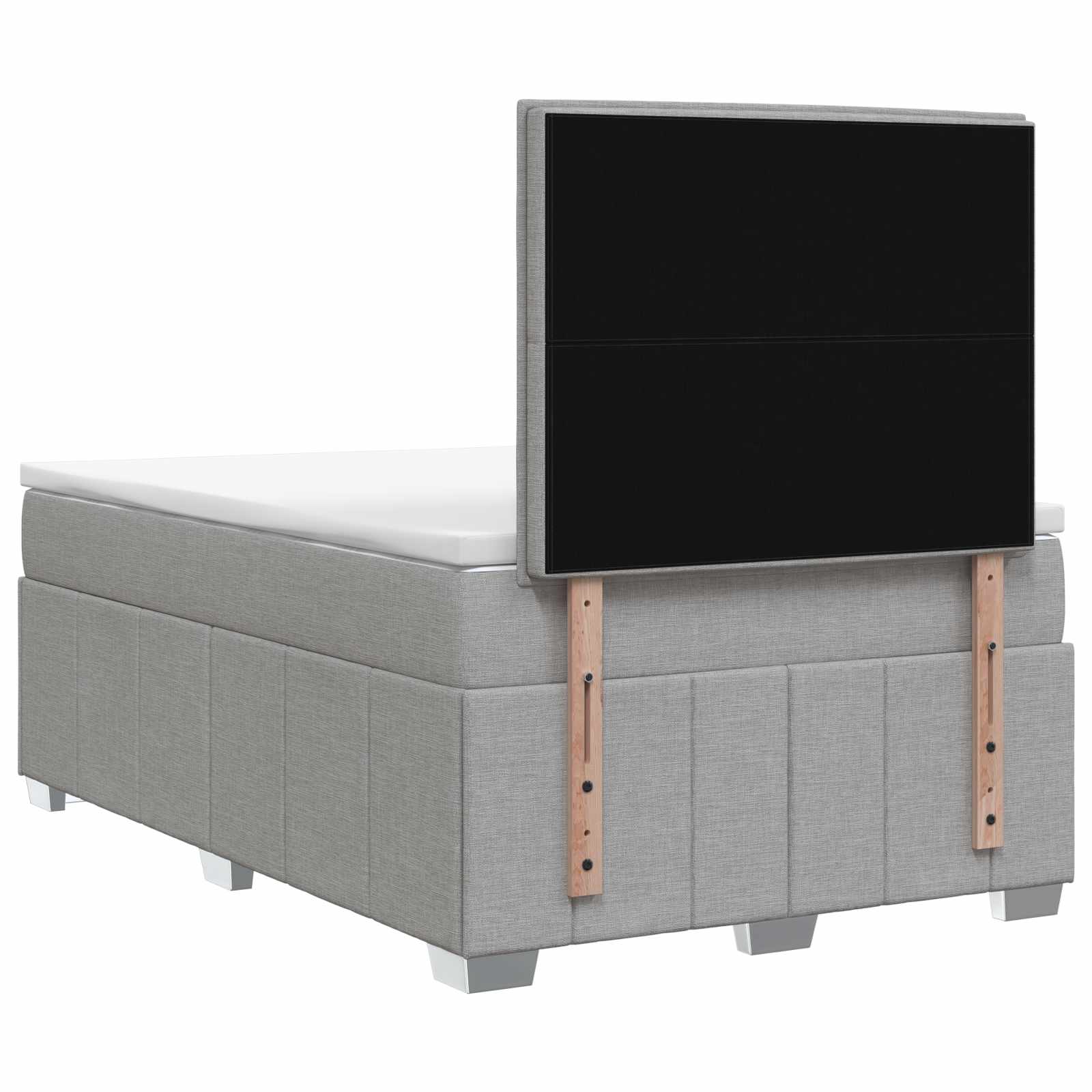 Lit boxspring avec matelas Gris clair 120 x 190 cm Tissu