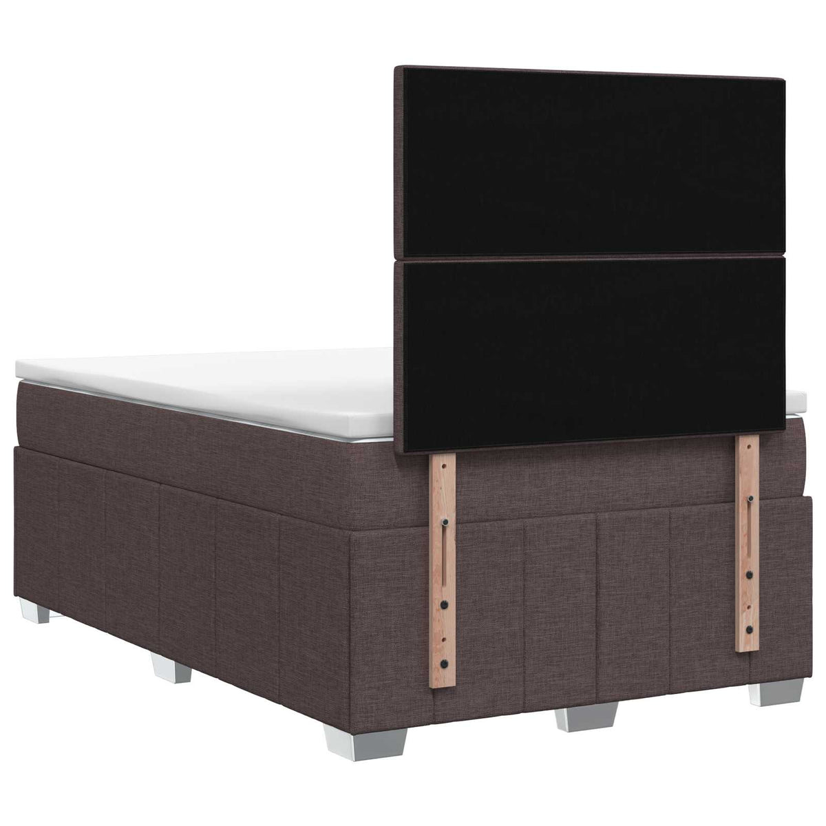 Lit boxspring avec matelas Marron foncé 120 x 190 cm Tissu