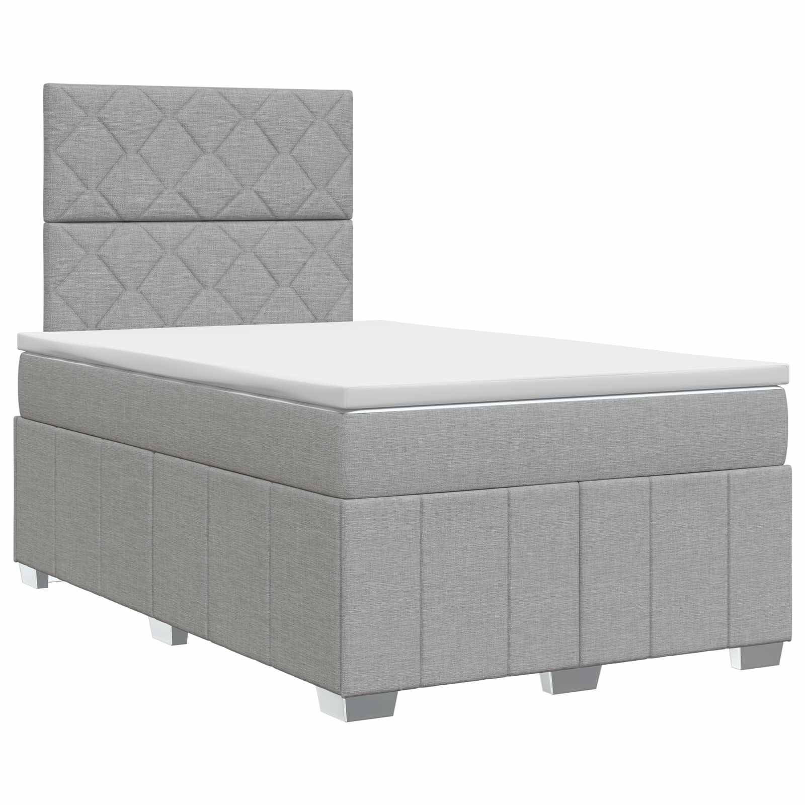 Lit boxspring avec matelas Gris clair 120 x 190 cm Tissu - XIOS