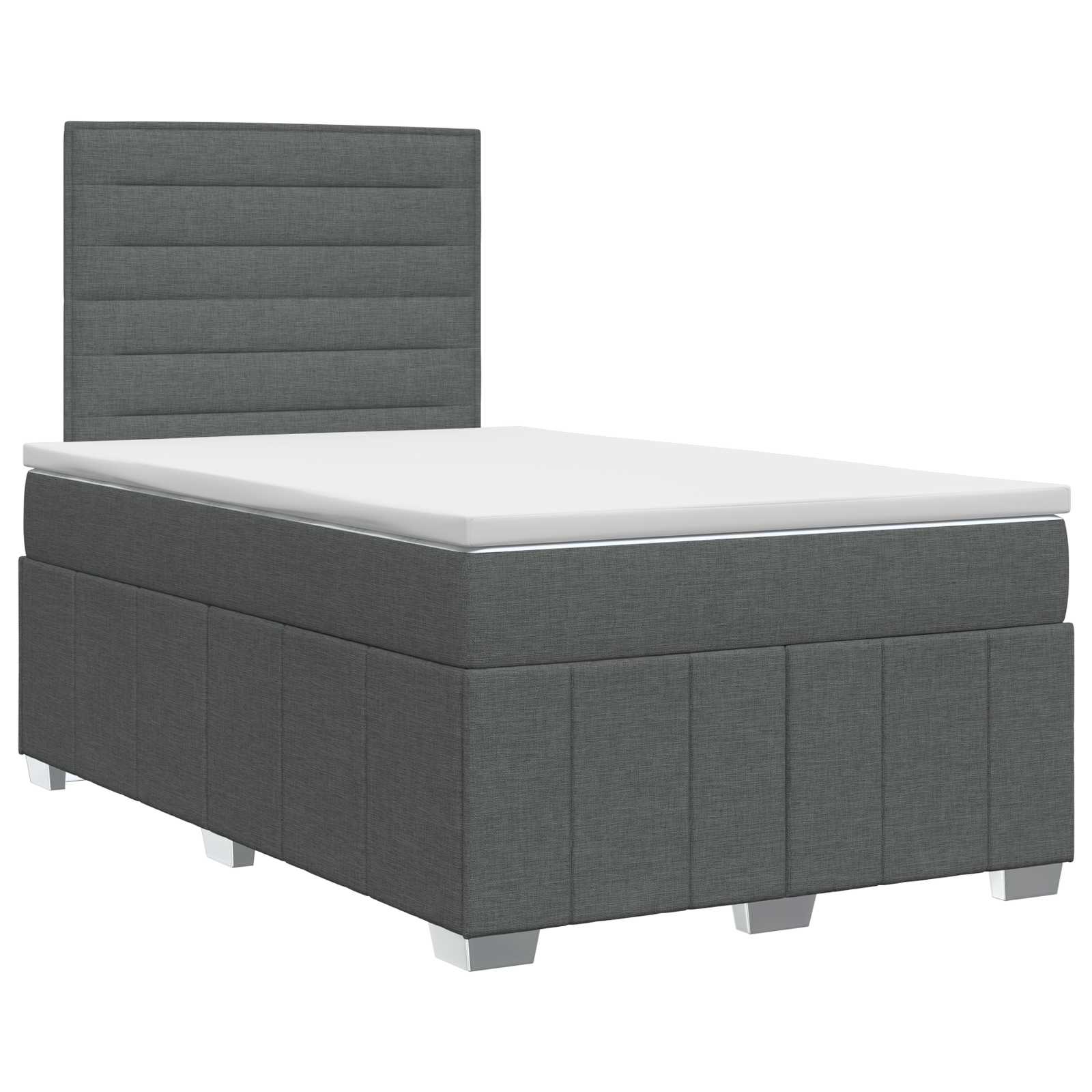 Lit boxspring avec matelas Gris foncé 120 x 200 cm Tissu