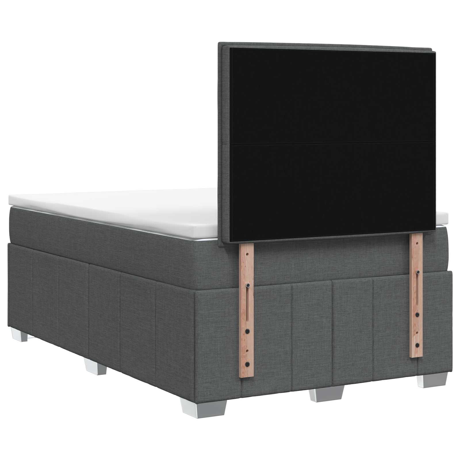 Lit boxspring avec matelas Gris foncé 120 x 200 cm Tissu