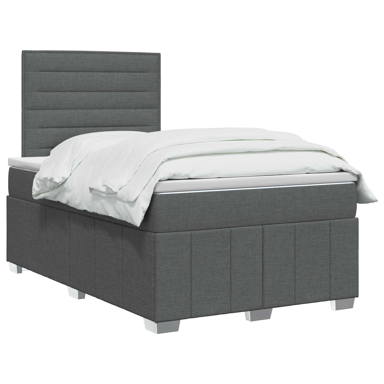 Lit boxspring avec matelas Gris foncé 120 x 200 cm Tissu