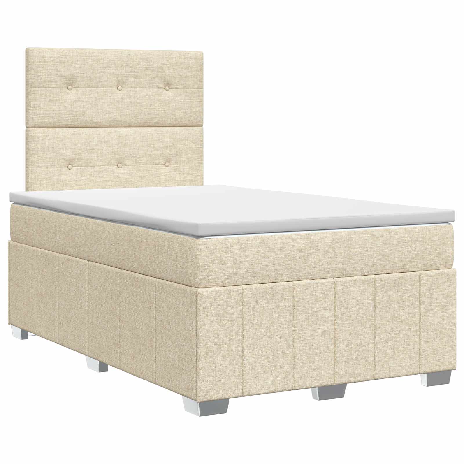Lit boxspring avec matelas Crème 120 x 200 cm Tissu