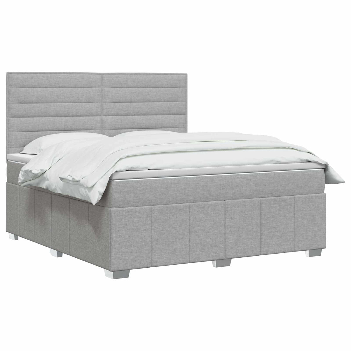 Lit boxspring avec matelas Gris clair 140 x 190 cm Tissu