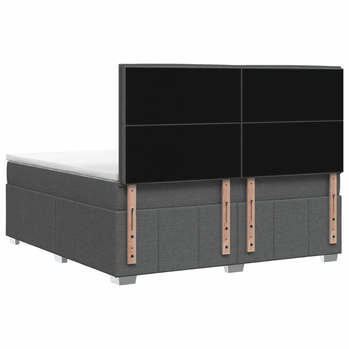 Lit boxspring avec matelas Gris foncé 140 x 200 cm Tissu