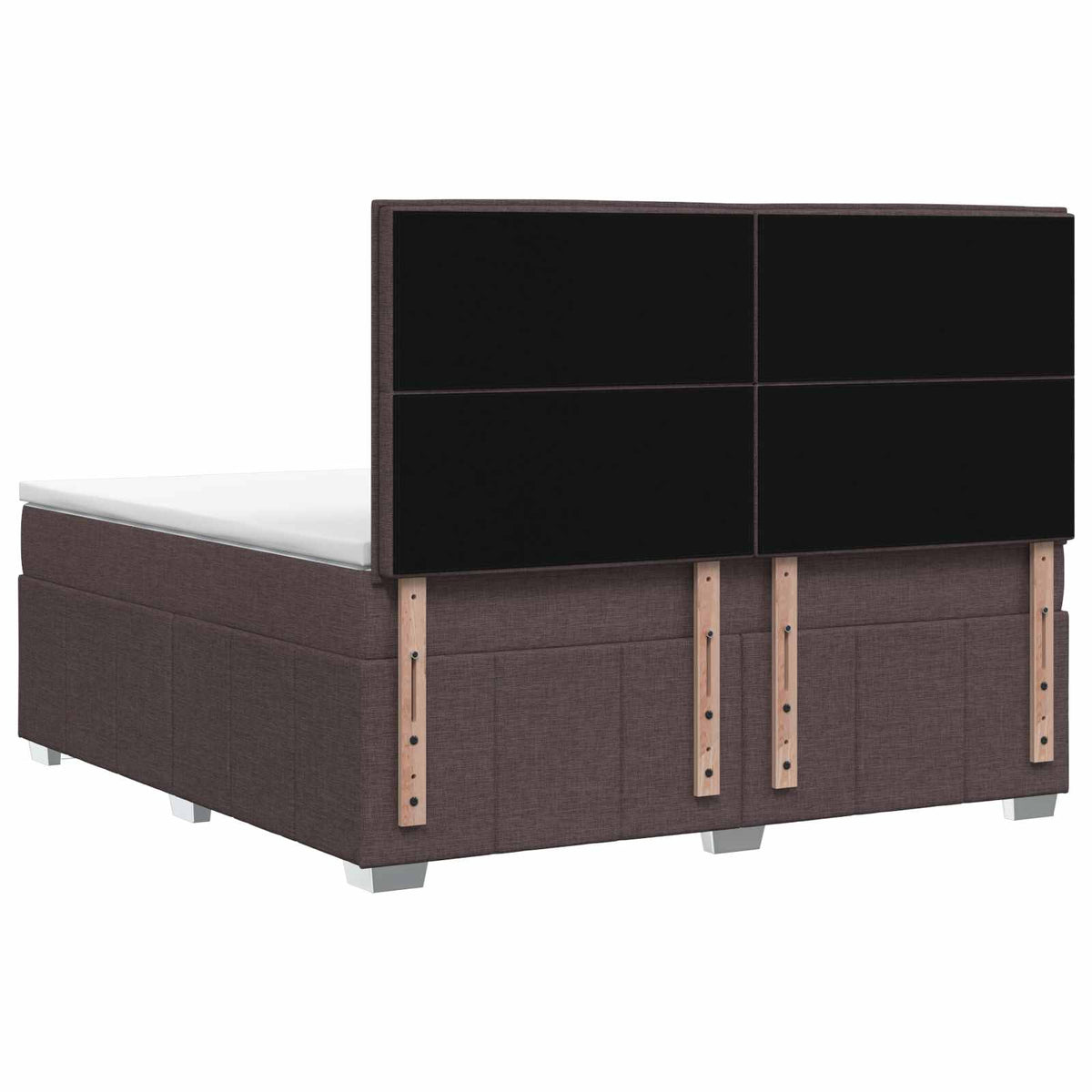 Lit boxspring avec matelas Marron foncé 140 x 200 cm Tissu