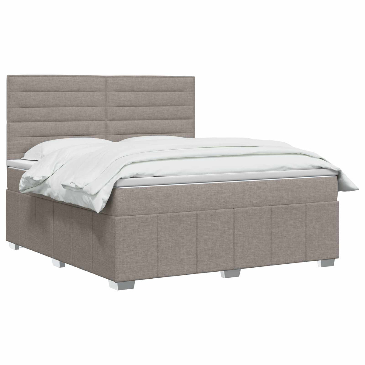 Lit boxspring avec matelas Taupe 140 x 200 cm Tissu