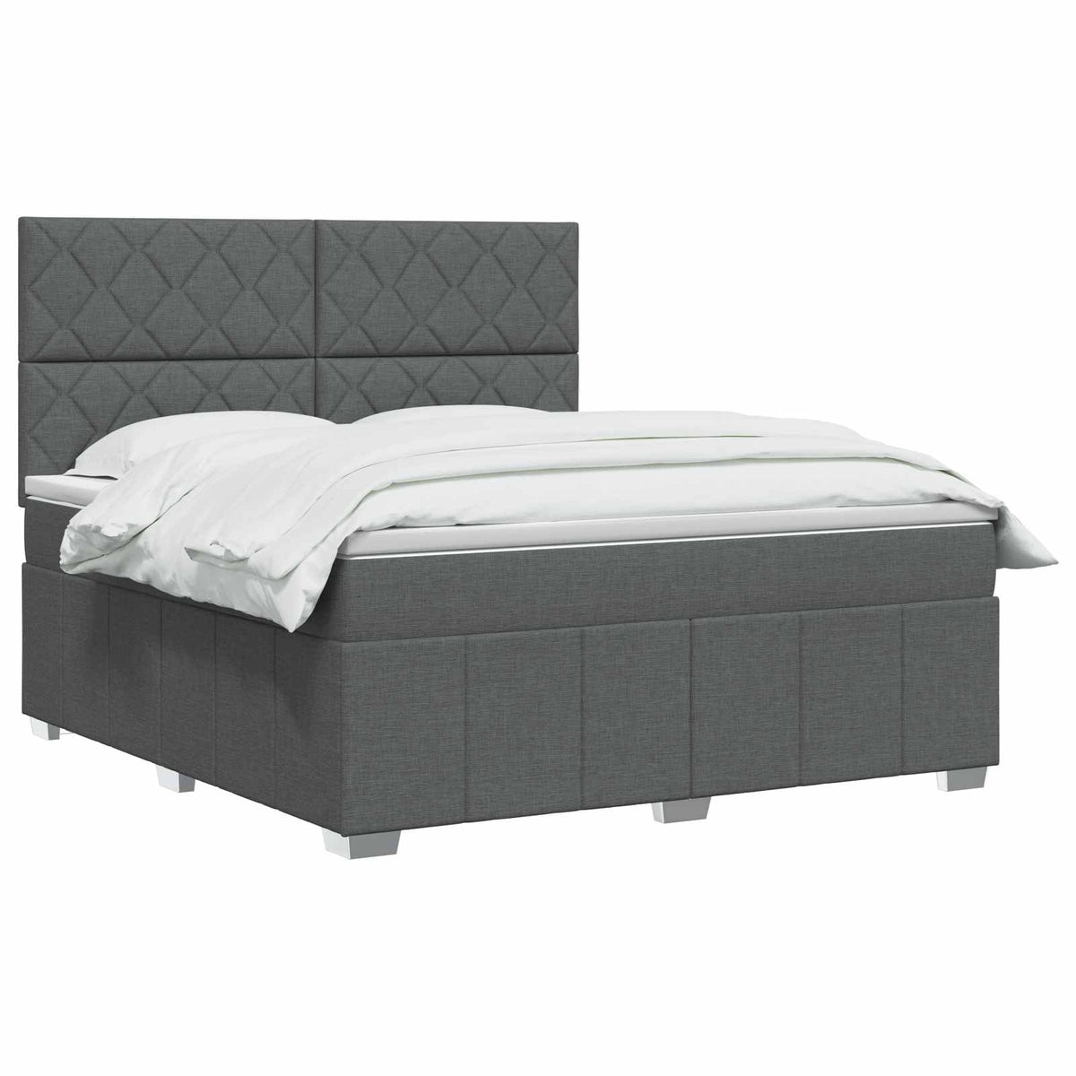 Lit boxspring avec matelas Gris foncé 140 x 200 cm Tissu