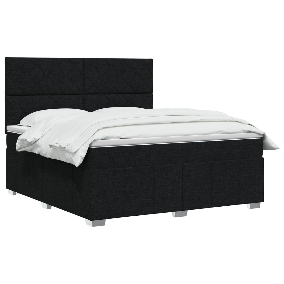 Lit boxspring avec matelas Noir 140 x 200 cm Tissu