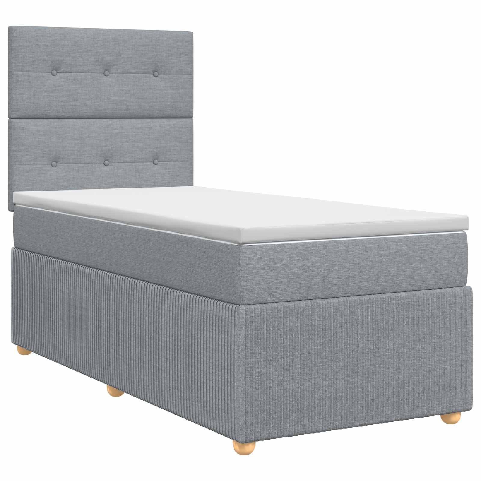 Lit boxspring avec matelas Gris clair 80 x 200 cm Tissu