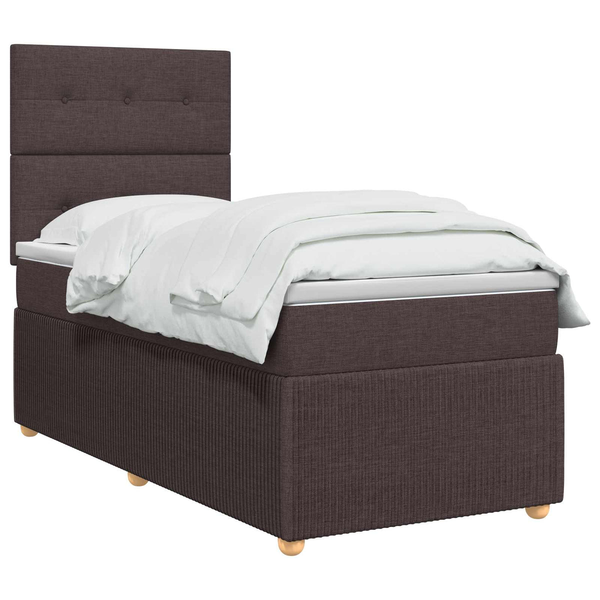 Lit boxspring avec matelas Marron foncé 80 x 200 cm Tissu