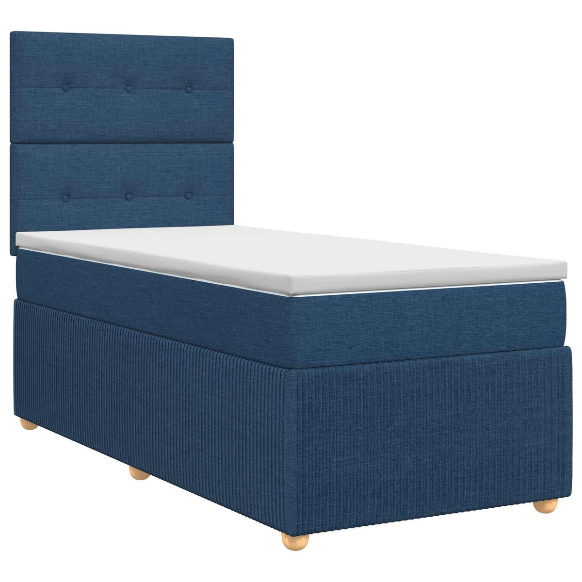 Lit boxspring avec matelas Bleu 90 x 190 cm Tissu