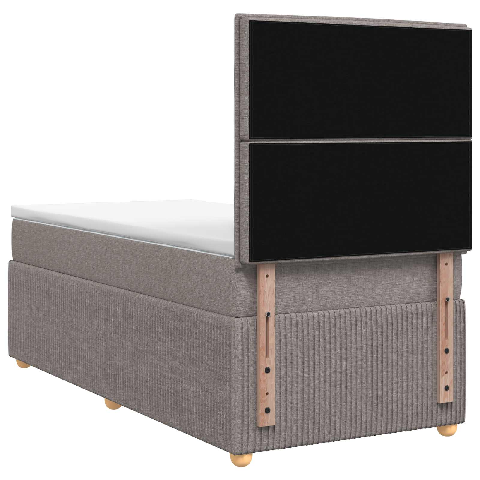 Lit boxspring avec matelas Taupe 90 x 200 cm Tissu - XIOS