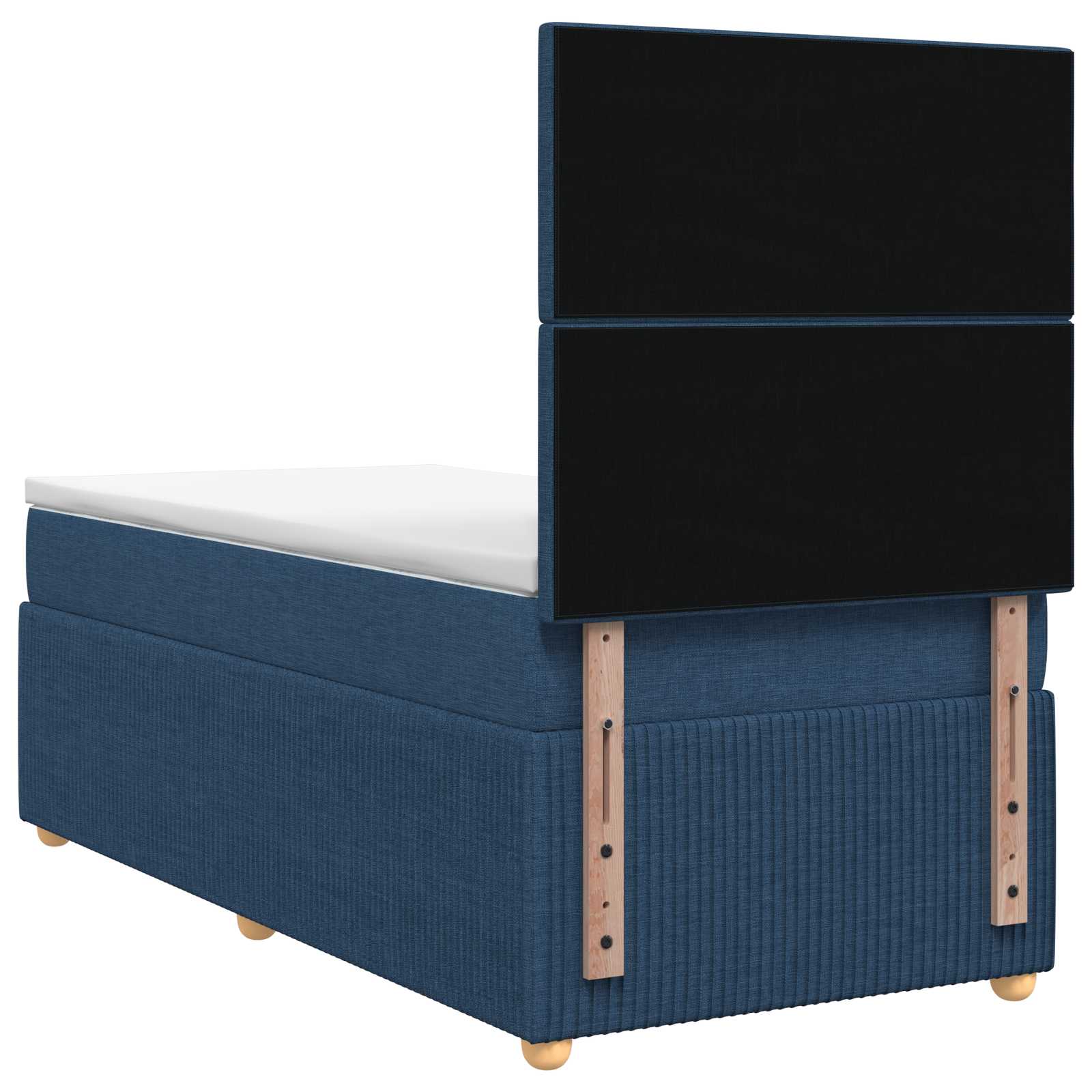 Lit boxspring avec matelas Bleu 90 x 200 cm Tissu