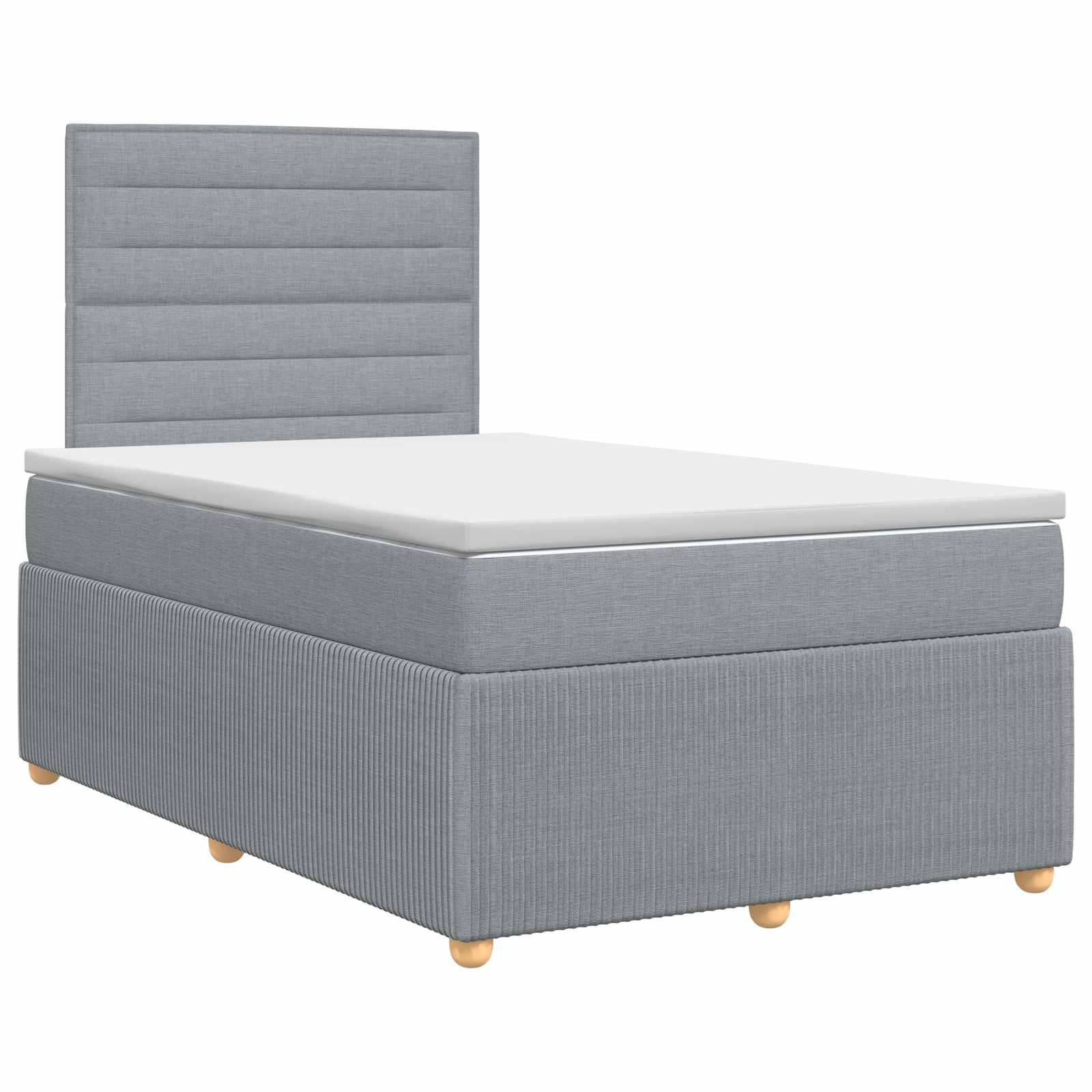 Lit boxspring avec matelas Gris clair 120 x 190 cm Tissu - XIOS