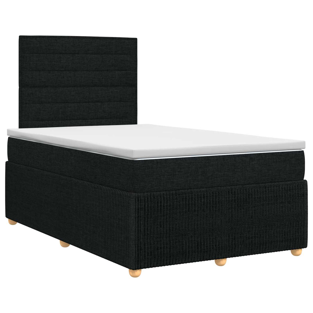 Lit boxspring avec matelas Noir 120 x 190 cm Tissu