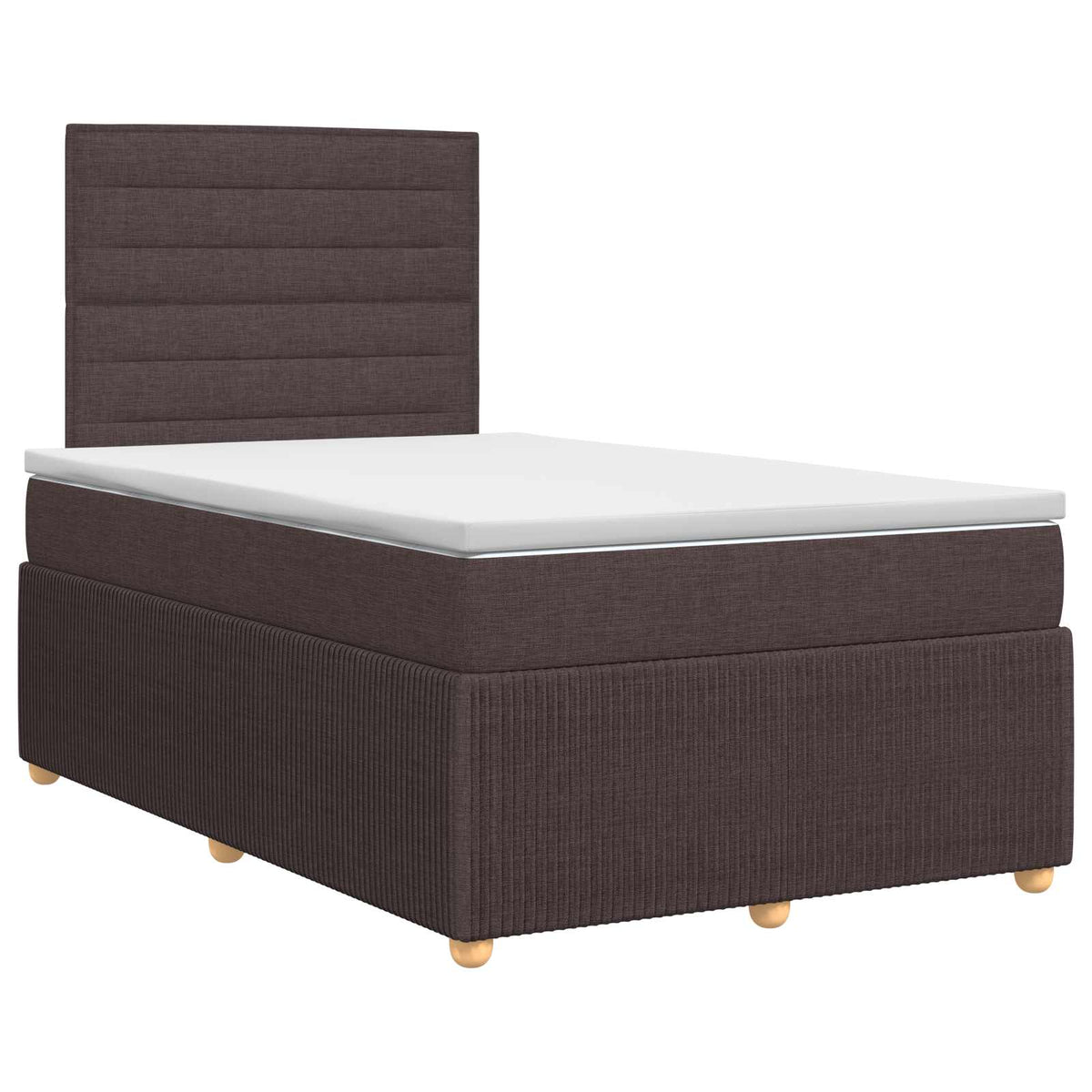 Lit boxspring avec matelas Marron foncé 120 x 190 cm Tissu