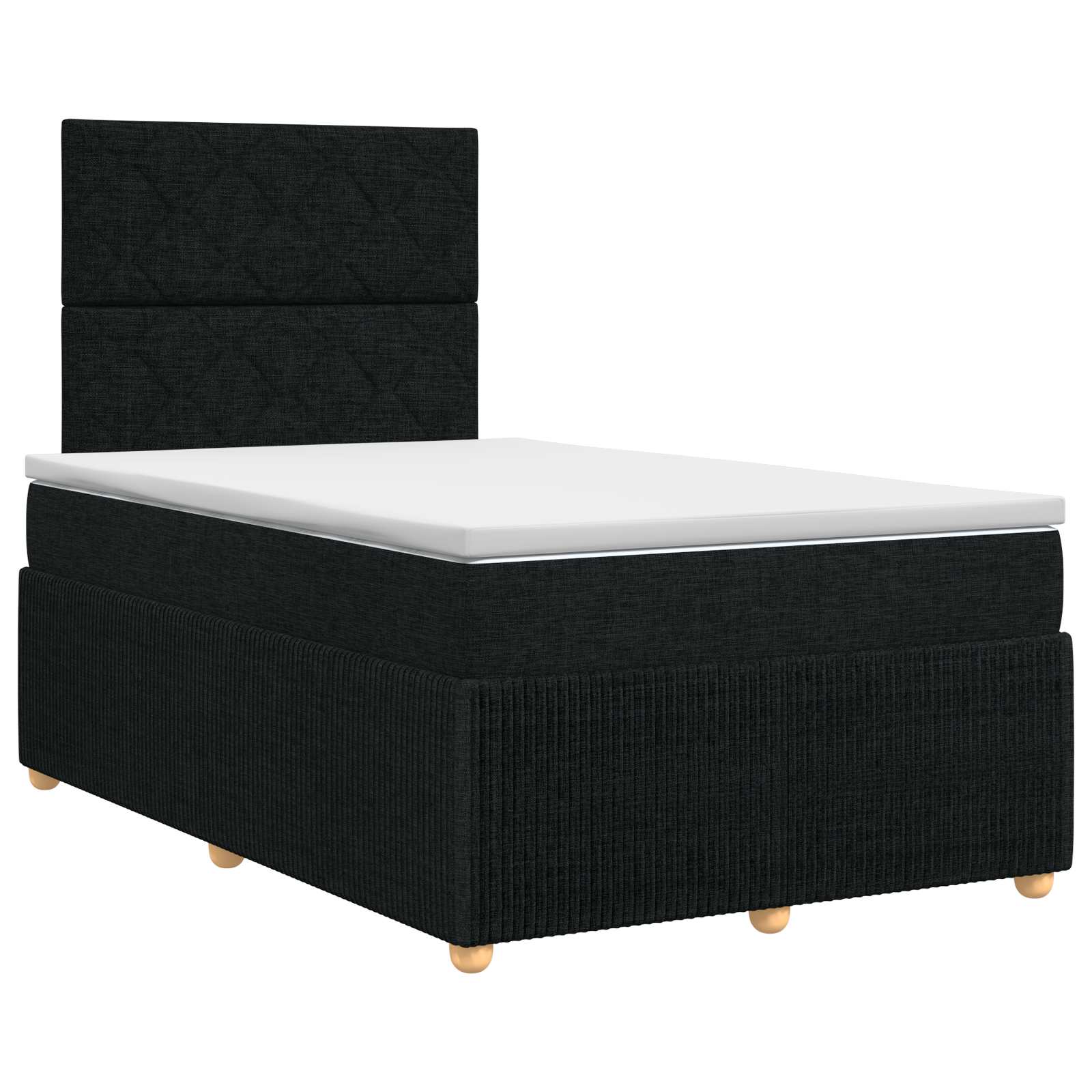 Lit boxspring avec matelas Noir 120 x 190 cm Tissu