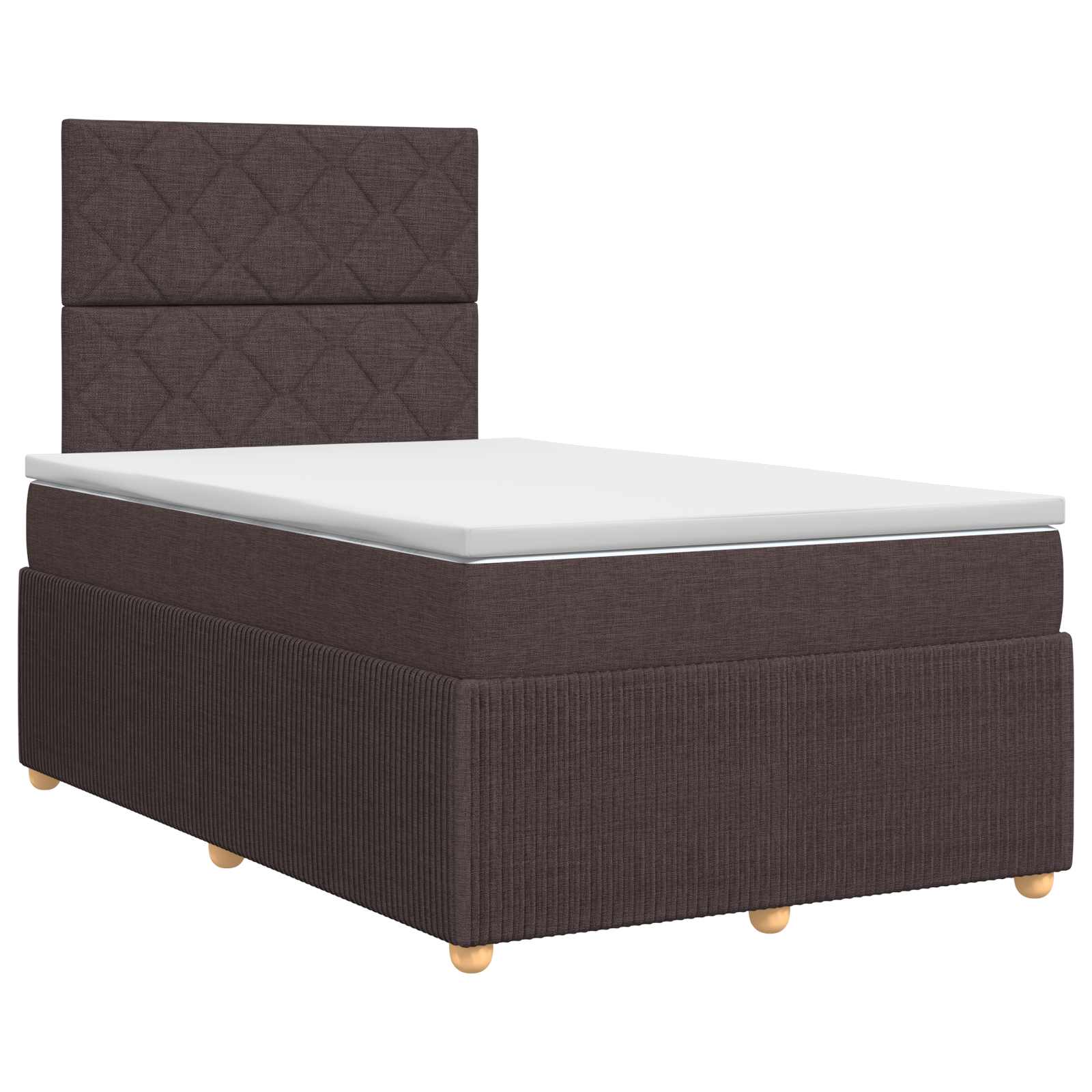 Lit boxspring avec matelas Marron foncé 120 x 190 cm Tissu
