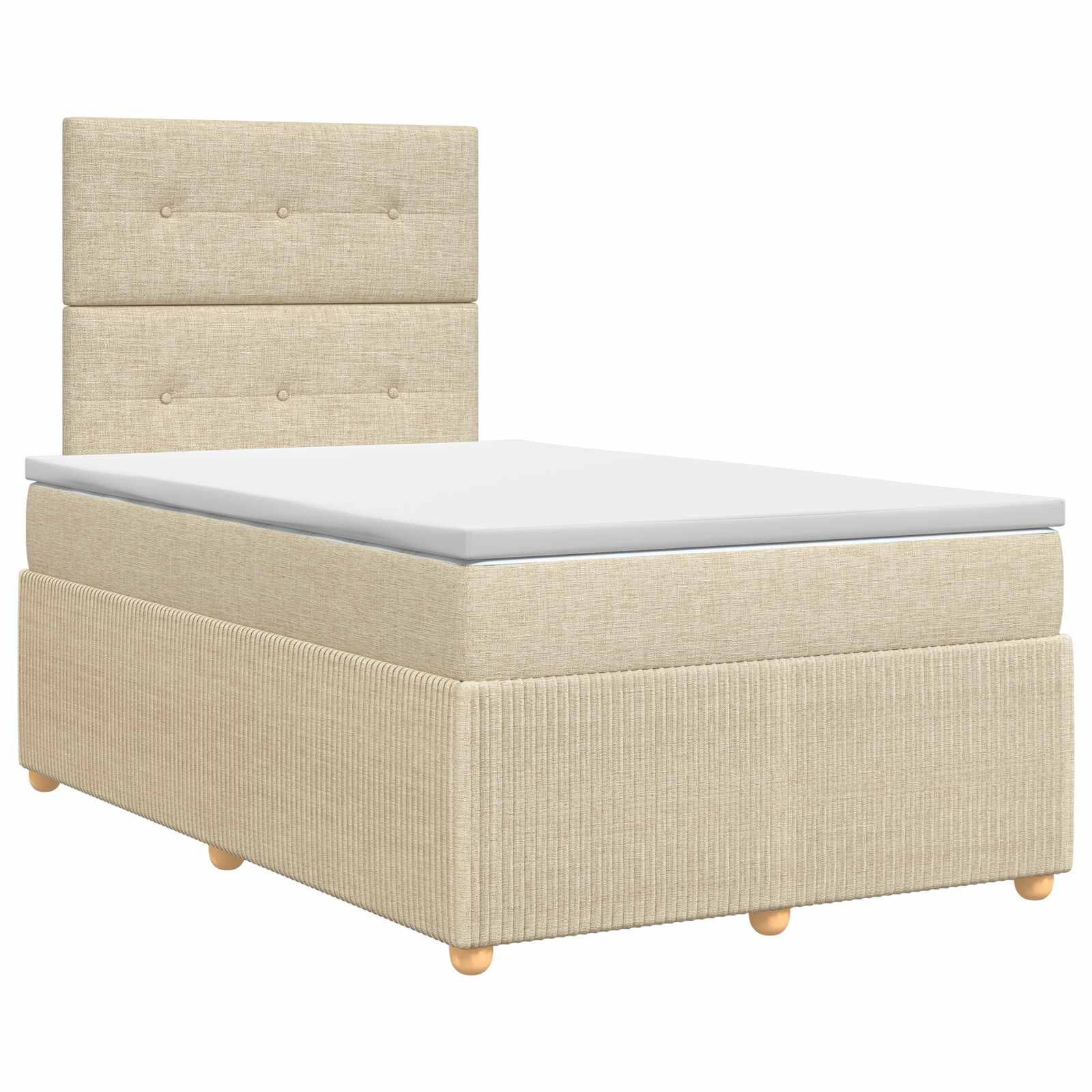 Lit boxspring avec matelas Crème 120 x 200 cm Tissu