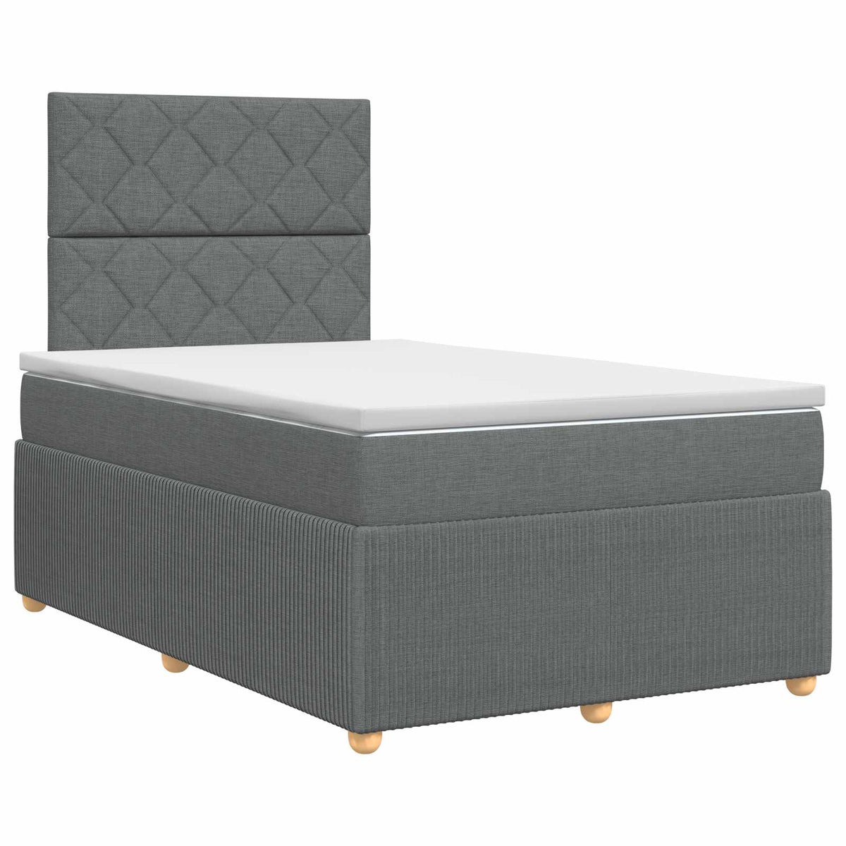 Lit boxspring avec matelas Gris foncé 120 x 200 cm Tissu