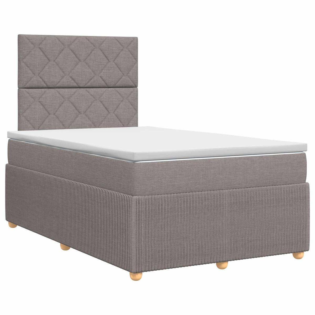 Lit boxspring avec matelas Taupe 120 x 200 cm Tissu