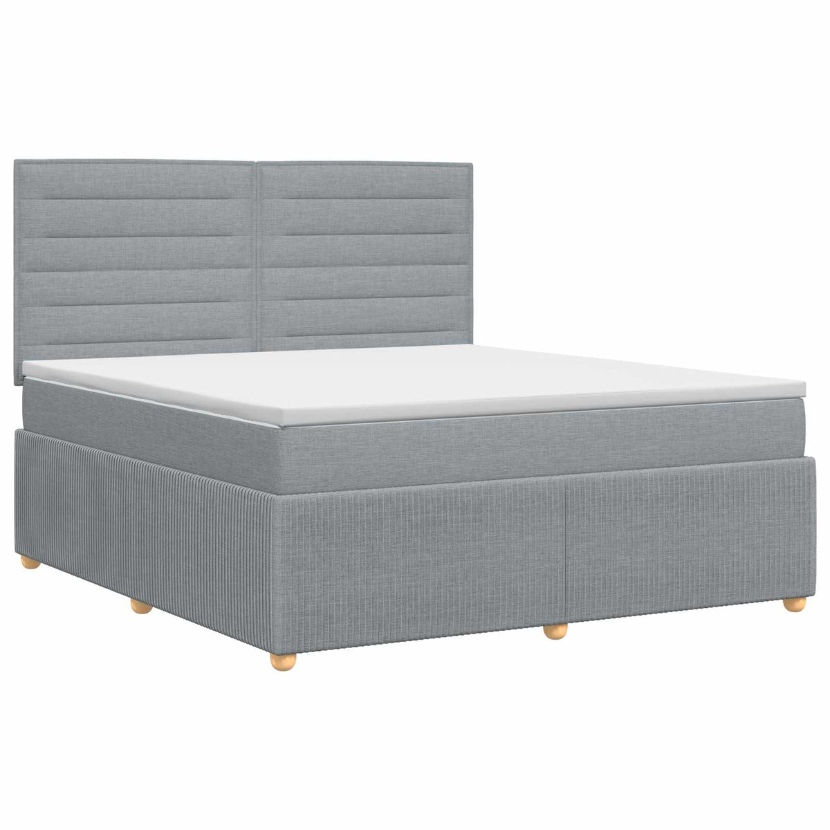 Lit boxspring avec matelas Gris clair 140 x 190 cm Tissu