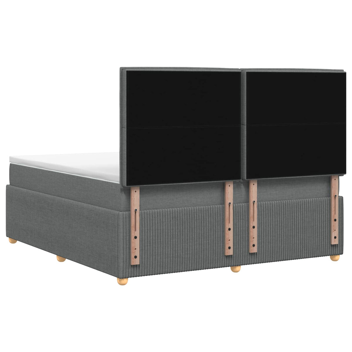 Lit boxspring avec matelas Gris foncé 140 x 190 cm Tissu