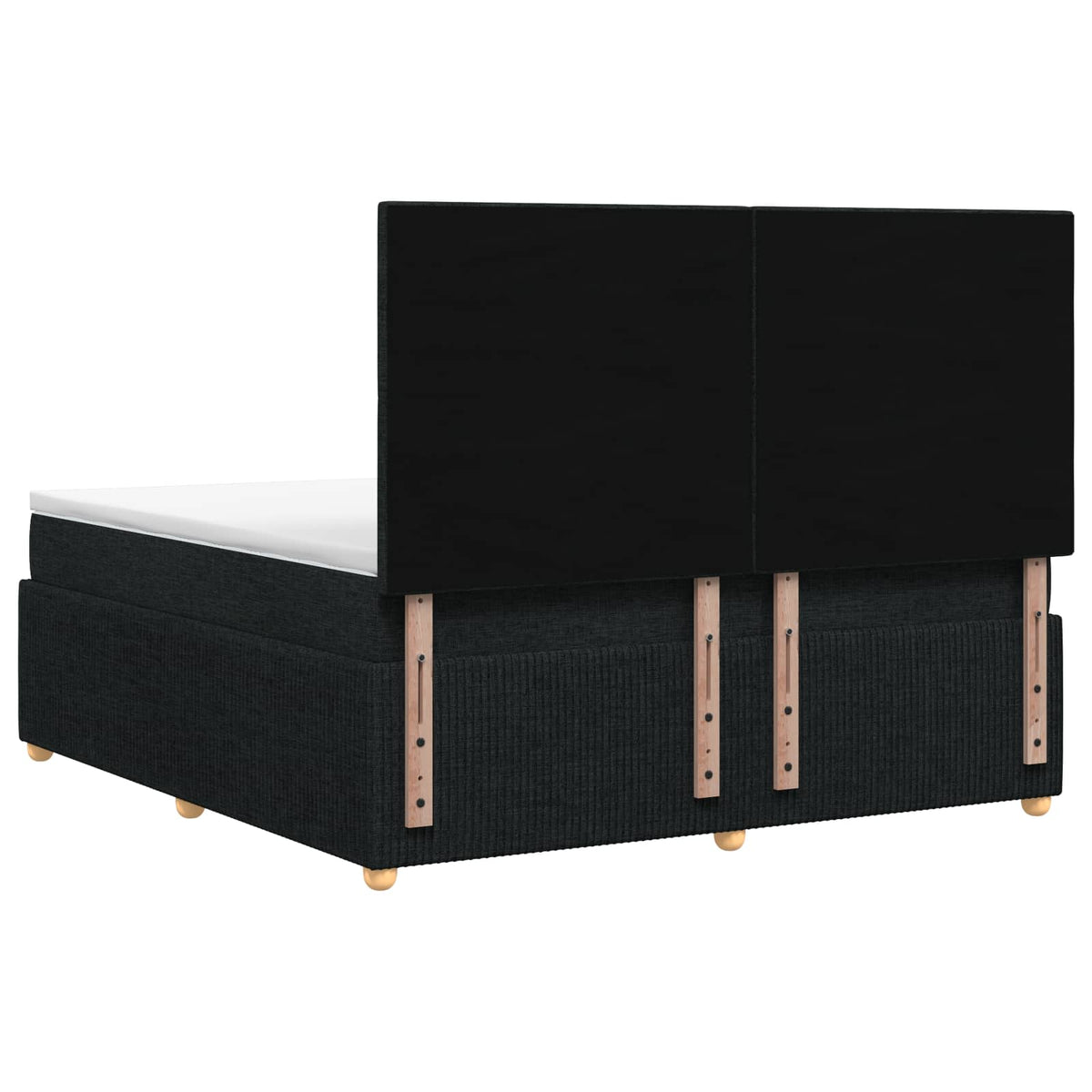 Lit boxspring avec matelas Noir 140 x 190 cm Tissu