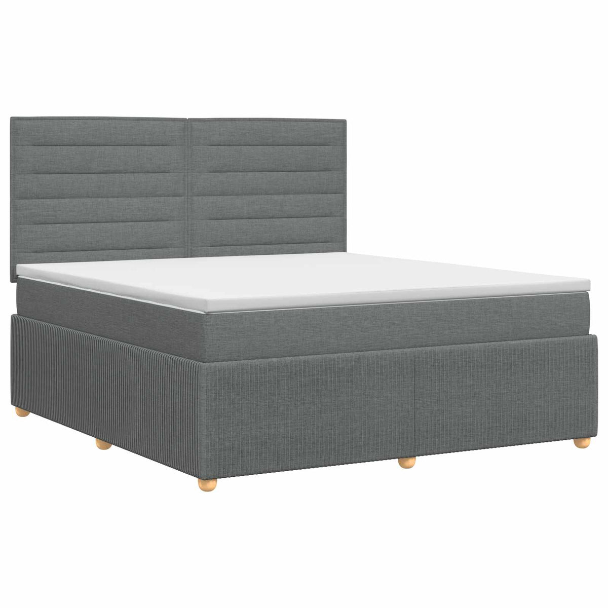 Lit boxspring avec matelas Gris foncé 140 x 200 cm Tissu